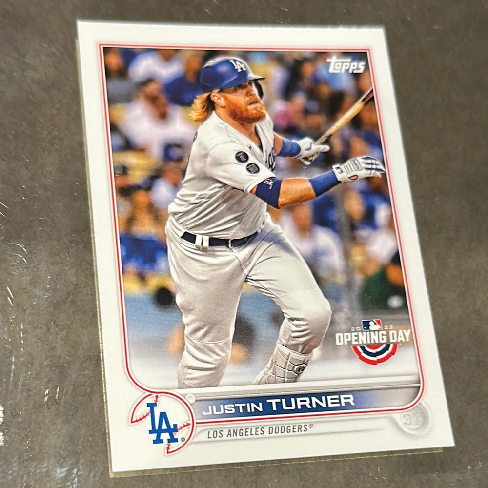 Topps Justin Turner Dodgers Card - Blue and White